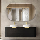 Bondi Black Oak Curve Double Basin Vanity